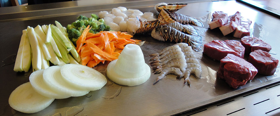 Hibachi teppanyaki grill at Sumo